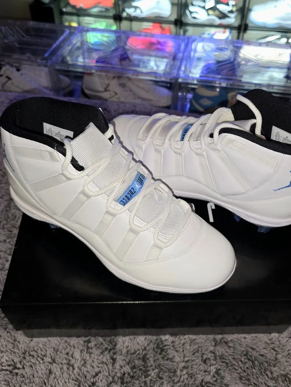 JORDAN 11 MID TD Football Cleats White-Legend Blue / Men's Size 9.5 HM 7324-104